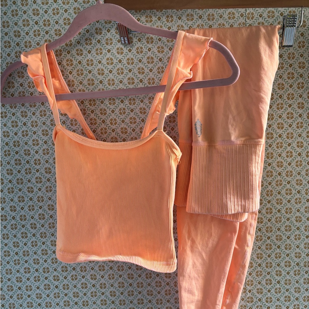 FP Free People Movement Activewear Set, Horizon Peach Orange